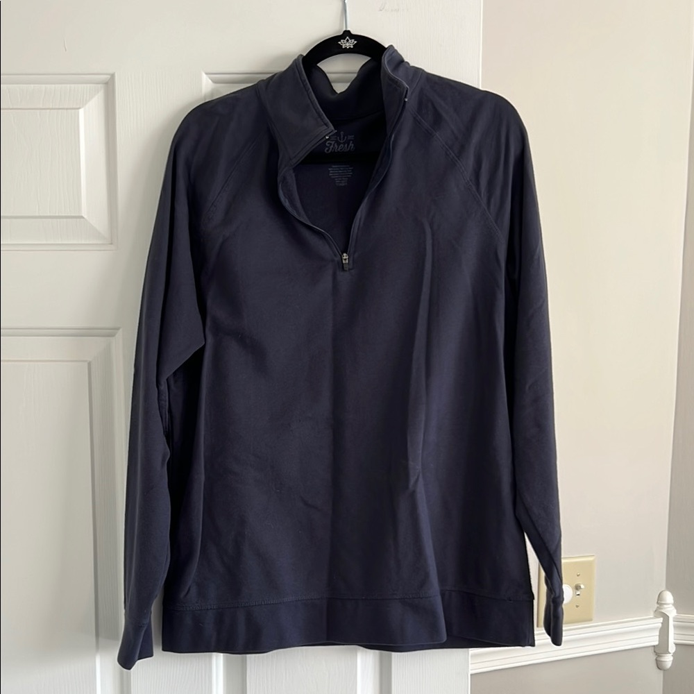 Men's Navy Long Sleeve Quarter Zip Shirt